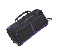 Aerostar 36" XL Extra Large Lightweight Duffle 3 Wheel Travel Bag Holdall Suitcase Check-in Luggage All Terrain (174L, Purple on Black)