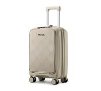 Aerostar Carry-on 20" Lightweight PP Hard Suitcase, Hand Luggage 4 Wheel & TSA Lock, 55x35x20cm | Accepted All Airlines easyjet, RyanAir, British Airways (Beige, 35 litres)