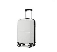 Aerostar Carry-on 20" Lightweight PP Hard Suitcase, Hand Luggage 4 Wheel & TSA Lock, 55x35x20cm | Accepted All Airlines easyjet, RyanAir, British Airways (White, 35 litres)