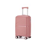 Aerostar Carry-on 20" Lightweight PP Hard Suitcase, Hand Luggage 4 Wheel & TSA Lock, 55x35x20cm | Accepted All Airlines easyjet, RyanAir, British Airways (Rose Gold, 35 litres)