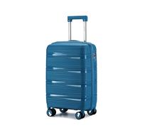 Aerostar Carry-on 20" Lightweight PP Hard Suitcase, Hand Luggage 4 Wheel & TSA Lock, 55x35x20cm | Accepted All Airlines easyjet, RyanAir, British Airways (Navy Blue, 35 litres)