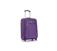 Aerostar Carry-on 20" Lightweight Soft Expandable Suitcase, Hand Luggage 2 Wheel & Combination Lock, 55x35x25cm | Accepted All Airlines Including British Airways (Purple, 32 litres)