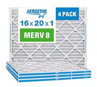 Aerostar Clean House 16x25x1 MERV 8 Pleated Air Filter, Made in The USA, 4-Pack, White