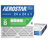 Aerostar Clean House 16x25x1 MERV 8 Pleated Air Filter, Made in The USA, 4-Pack, White