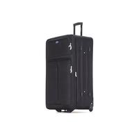 Aerostar Extra Large 32” Lightweight Softshell Expandable Suitcase, Check in Luggage 2 Corner Wheels with Integrated Combination Lock (Black, 129 litres)