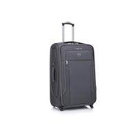 Aerostar Large 29” Lightweight Softshell Expandable Suitcase, Check in Luggage 2 Corner Wheels with Integrated Combination Lock for 23kg (Charcoal Grey, 111 litres)