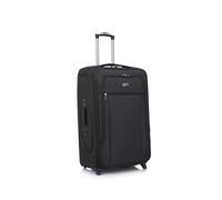 Aerostar Large 29” Lightweight Softshell Expandable Suitcase, Check in Luggage 2 Corner Wheels with Integrated Combination Lock for 23kg (Black, 111 litres)