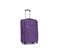 Aerostar Medium 26” Lightweight Softshell Expandable Suitcase, Check in Luggage 2 Corner Wheels with Integrated Combination Lock for 15 to 20kg (Purple Haze, 77 litres)