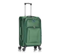 Aerostar Medium 26” Lightweight Softshell Expandable Suitcase, Integrated Combination Lock, 4 Wheels Check in Luggage for 15 to 20kg (Bottle Green, 77 litres)