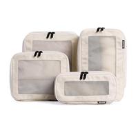 Aerotrunk Compression Packing Cubes for Suitcases - Double Zipper Compression Luggage Organizers - Washable Travel Packing Cubes (4-Pack, Beige)