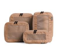 Aerotrunk Compression Packing Cubes for Travel - Luggage Organizer Bags - Double Zipper Packing Cubes for Suitcases (4-Pack, Mocha)
