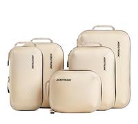 Aerotrunk Ultralight Compression Packing Cubes - Lightweight Travel Organizers for Suitcases and Luggage, Beige, 6-Pack, Ultralight Packing Cubes 6-Pack