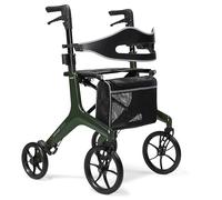 Aerowalk Rollator Ultra Lightweight Folding Walker, Carbon Fibre Wheeled Walking Frame Aerocarbon (Green)