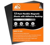 Aertiavty 12 Packs Magnetic Sheets with Adhesive Backing 8.5x11 Inch Adhesive Magnetic Sheets for Dies Storage - 20 Mil Magnetic Contact Paper Peel and Stick, Magnetic Strips with Adhesive Backing