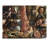 Aertsen The Fat Kitchen Allegory Painting Large Wall Art Poster Print Thick Paper 18X24 Inch