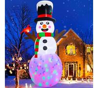 AerWo 12FT Inflatable Christmas Decorations Outdoor, Blow Up Snowman Christmas Decorations with Bird and Rotating LEDs, Large Outdoor Christmas Inflatables Decorations for Home Yard Garden Lawn