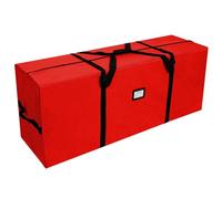 AerWo Extra Large Christmas Tree Storage Bag, Fits Up to 8FT Artificial Trees, Heavy Duty 600D Oxford Canvas, Dual Zipper, Red