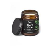 Aery Black Oak Glass Jar Soy Wax Candle - Cedarwood, Cardamom & Nutmeg - 100% Plant Based Wax & 30 Hour Burn Time