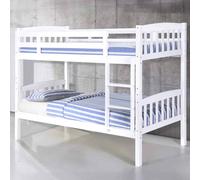 aeryn wooden bunk bed with ladder in white