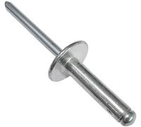 AERZETIX - C48167 - Set of 100 blind rivets diameter 4.8 x 20 mm with wide head 14 mm - DIN 7337 C - pop rivets with shaft break - made of aluminium/steel
