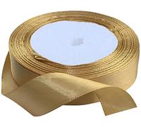 AERZETIX - C50418 - Fine shiny decorative satin ribbon - 20 mm x 22 metres - light gold - creative projects couture art packaging birthday party gifts