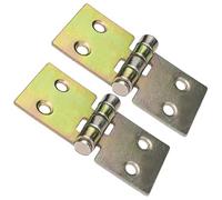 AERZETIX - C57912 - Set of 2 universal rectangular hinges 50x25 mm with 4 holes - connecting element for carpentry - yellow galvanized steel
