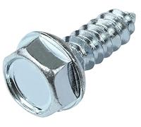 AERZETIX - C58608 - Set of 50 self-tapping metal screws Ø4.2x13 mm with collar flange - with hexagonal head - DIN6928 - made of galvanised steel - colour silver