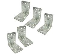 AERZETIX - C58840 - Set of 5 mounting brackets perforated reinforced 90x90x65x2.5mm - mounting bracket with 30 holes - for frame skeleton wood - made of steel Z275