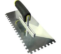 AERZETIX - Notched Trowel/Trowel 8x8mm - Notched Trowel for Tiles - Teeth Spatula - Hand Tool for Construction - Masonry/Plaster - Bi-Material Handle - Steel - C45920