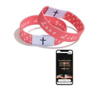 aesdox Bible Verse Bracelets, Pack of 2, Christian Jesus Bracelets with NFC for Men and Women, Ideal Gift Choice, Mittelgroße, Nylon, No Gemstone