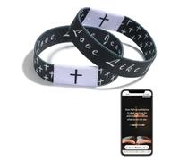 aesdox Bible Verse Bracelets, Pack of 2, Christian Jesus Bracelets with NFC for Men and Women, Ideal Gift Choice, Mittelgroße, Nylon, No Gemstone