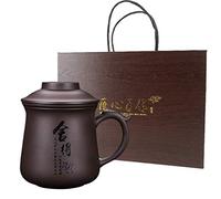 Aeseark Chinese Tea Cup Set With Infuser Lid,Handmade Portable Clay TeaCup,Ceramic teacup,Coffee Mug Juice Cup,As Holiday Gifts