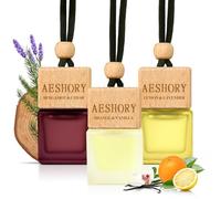 Aeshory 3 x 8ML Car Scents Air Freshener Citrus Collection, Car Perfume with Vent Clip, Hanging Automotive Interior Decoration Fragrance Odour Eliminator Diffuser for Taxi Office and Home