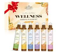 Aeshory 6 x 10ml Essential Oils Roll On Set, Natural Aromatherapy Oils Blend Roller for Massage - Renew, Breathe, Sleep, Focuson, Calm, Relax