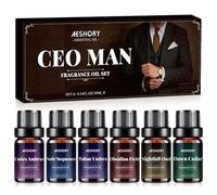 Aeshory 6x10ml CEO Men's Essential Oils Set, Natural Fragrance Oil for Diffuser for Home, Perfume Oils, Scented Candle, Soap Making