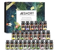 Aeshory Essential Oils Set 26 x 5ml, 100% Pure Premium Aromatherapy Oils for Diffusers for Home, Massage, Spray, Soap & Candle Making - Sandalwood, Jamine, Vanilia, Patchouli, Ylang Ylang