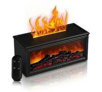 Aeshory Fireplace Essential Oil Diffuser, 280ml Flame Aroma Diffusers with Remote Control, USB Aromatherapy Diffuser Mist Humidifier, 7 Colors Firelight, Auto Shut-Off, Timer, Black