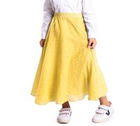Aeslech Big Girls Cotton Long Maxi Skirts Casual Renaissance Fairy Boho Victorian Gothic Skirts Light Yellow Tag 150-10-11Y