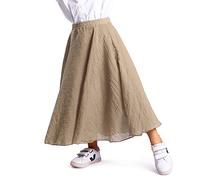 Aeslech Big Girls Cotton Long Maxi Skirts Casual Renaissance Fairy Boho Victorian Gothic Skirts Off White Tag 140-8-9Y