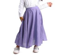 Aeslech Big Girls Cotton Long Maxi Skirts Casual Renaissance Fairy Boho Victorian Gothic Skirts Violet Tag 140-8-9Y