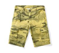 Aeslech Boys' Casual Cargo Shorts Lightweight Multi Pockets Summer Combat Scout Shorts Camo Khaki Tag 170-11-12 Years