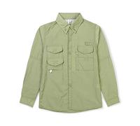 Aeslech Boys' Long Sleeve Button Down Explorer Scout Shirt Quick-Dry UV Sun Protection Outdoor Hiking Safari Khaki 150-10-11Y