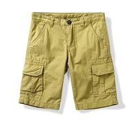Aeslech Little Big Boys' Casual Cargo Shorts Lightweight Multi Pockets Summer Combat Scout Khaki Tag 140-7-8 Years