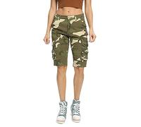 Aeslech Women's Camo Cargo Shorts with 8 Pockets Bermuda Casual Work Outdoor Summer Camo 34 US 12 - UK 14