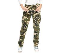 Aeslech Womens Camo Cargo Work Combat Trousers Cotton Casual Tactical Pants Ladies Travel Camo M US 10 - UK 12