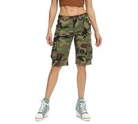 Aeslech Women's Camo Military Cargo Shorts with 6 Pockets Casual Work Outdoor Summer Wear Camo 29 US 16 - UK 18