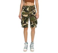 Aeslech Women's Camo Military Cargo Shorts with 6 Pockets Casual Work Outdoor Summer Wear Camo M US 18 - UK20