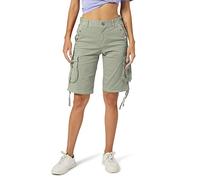 Aeslech Womens Cargo Shorts with Multi Pockets, Stretch Bermuda Summer Casual Hiking Shorts Women Light Grey 44