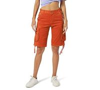 Aeslech Womens Cargo Shorts with Multi Pockets, Stretch Bermuda Summer Casual Hiking Shorts Women Orange 6