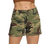 Aeslech Women's Casual Shorts with Pockets Elastic Waist Camo Summer Wear Camo 29 US 18 - UK20